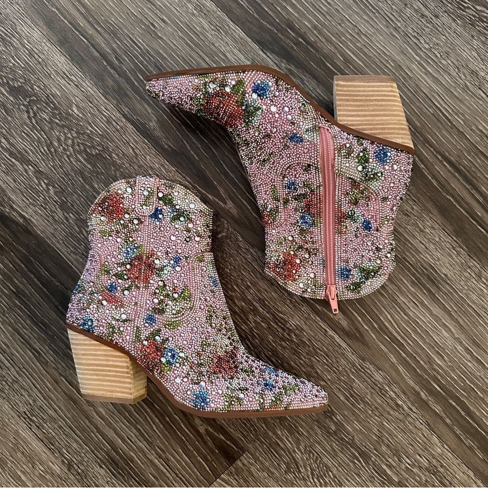 Betsey Johnson Emory Rhinestone Western Boot